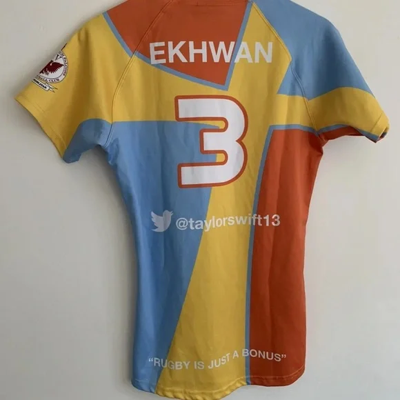 Akuma Rugby Jersey Ekhwan Rugby Football Club Yellow Size Large Taylor Swift - Picture 11 of 12
